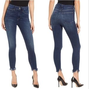 Good American Good Waist High Waist Chewed Hem Skinny Jeans In Blue 26